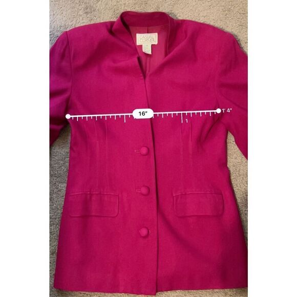 Vtg Women’s 100% Silk Hot Pink Blazer Shoulder Pads 8 - Picture 6 of 11